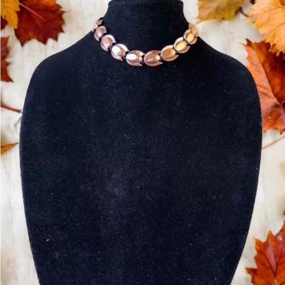 RENOIR Vintage Copper Necklace Tulip Shape Choker Length - Picture 1 of 10